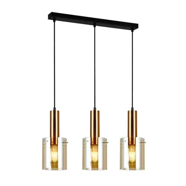 Lampa nad stół wisząca nowoczesna SARDO PND-5581-3-BRO+AMB - Italux