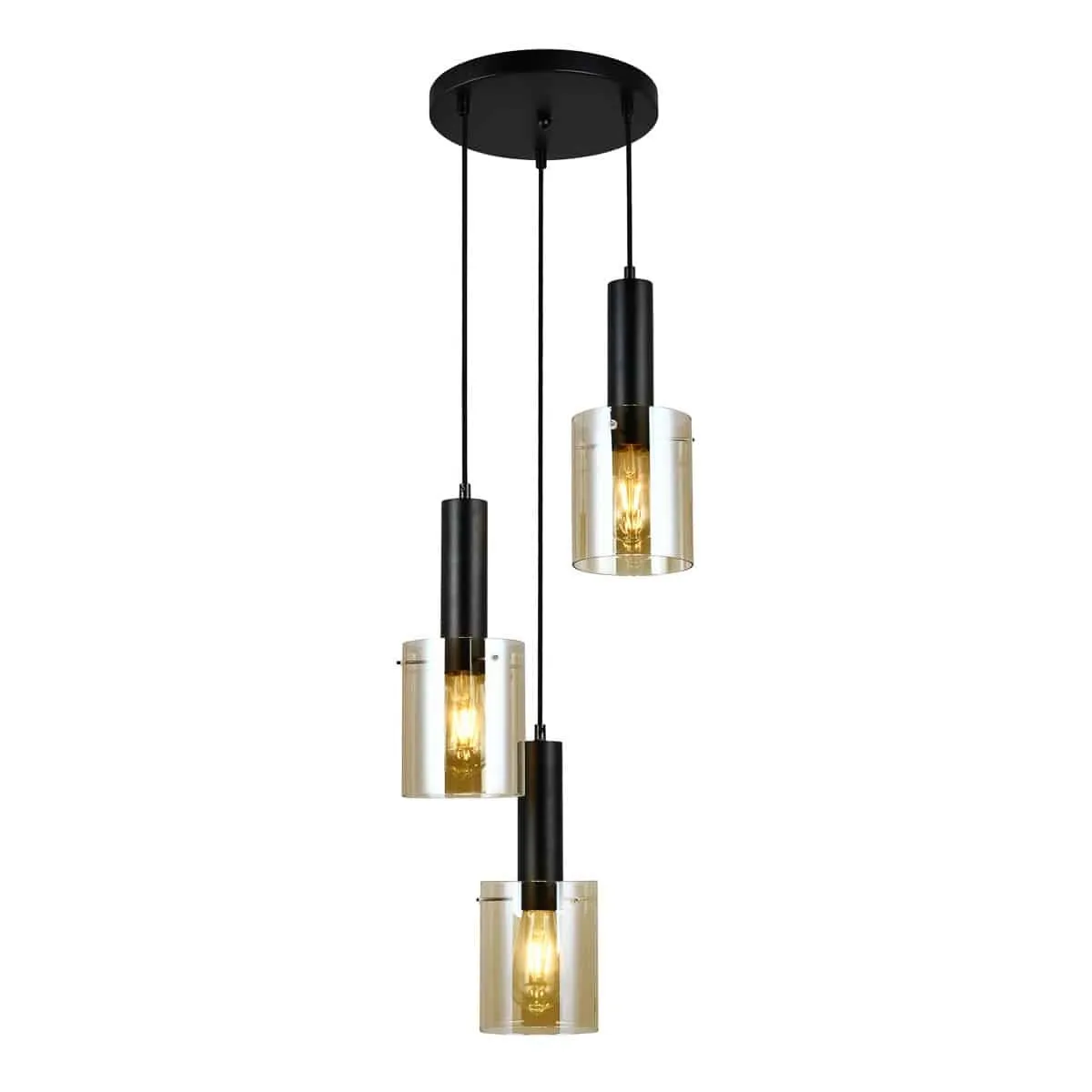 Lampa nad stół wisząca nowoczesna SARDO PND-5581-3A-BK+AMB - Italux