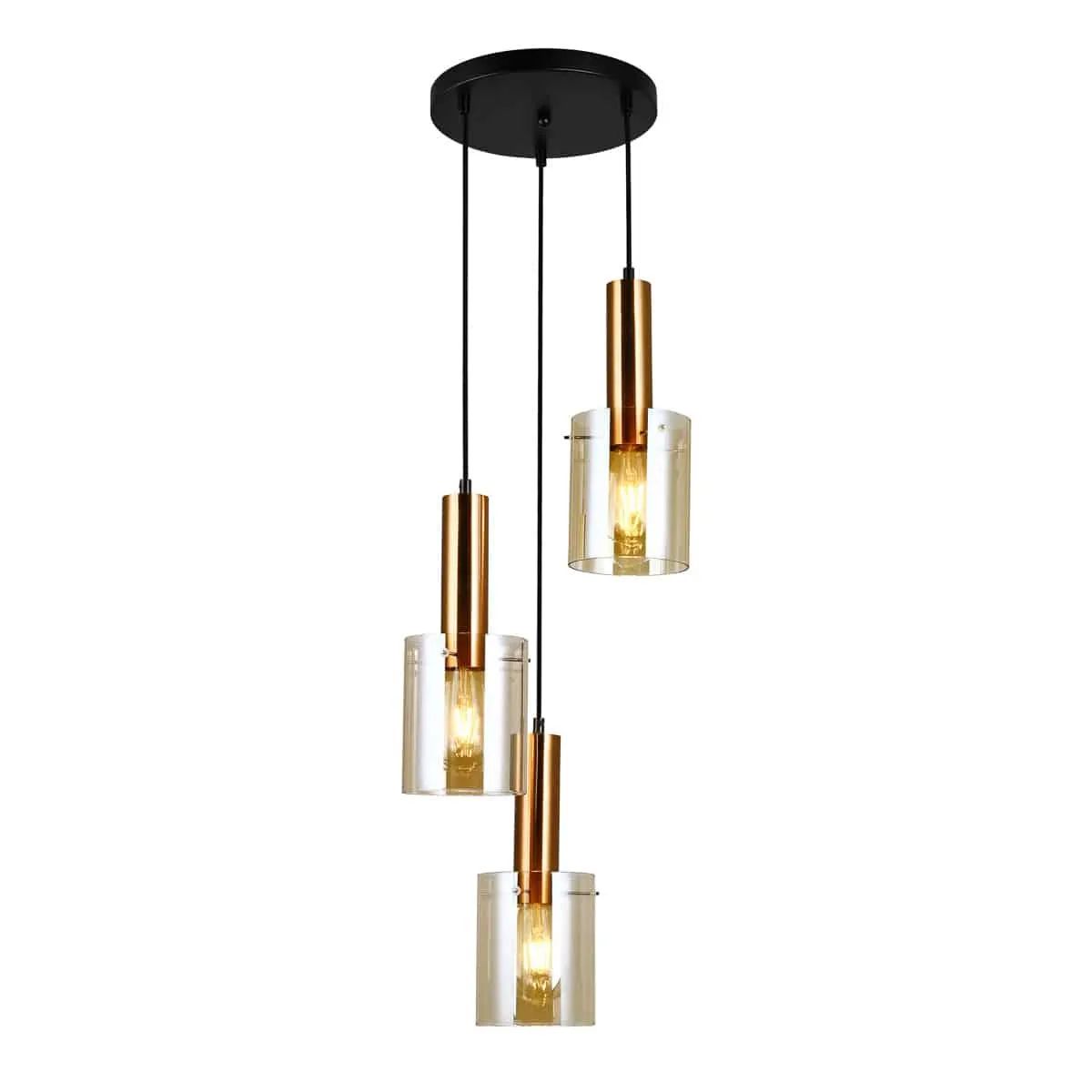Lampa wisząca nowoczesna Sardo PND-5581-3A-BRO+AMB - Italux
