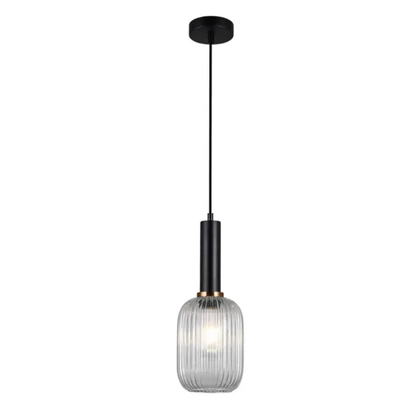 Lampa wisząca nowoczesna ANTIOLA PND-5588-1M-BK+CL - Italux