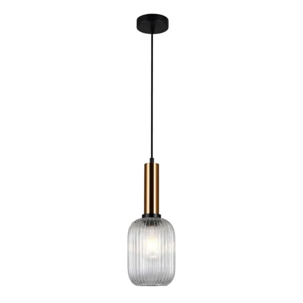 Lampa wisząca nowoczesna ANTIOLA PND-5588-1M-BRO+CL - Italux