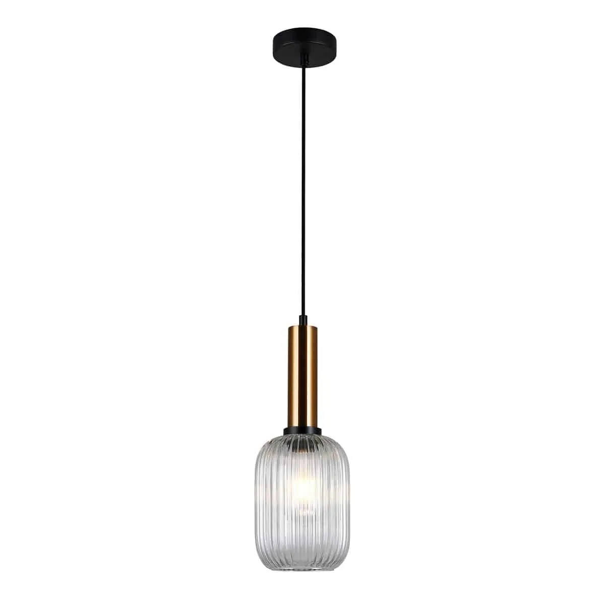 Lampa wisząca nowoczesna ANTIOLA PND-5588-1M-BRO+CL - Italux