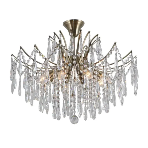 Lampa kryształowa wisząca Mallola PND-56808-8 antyczny brąz – Italux