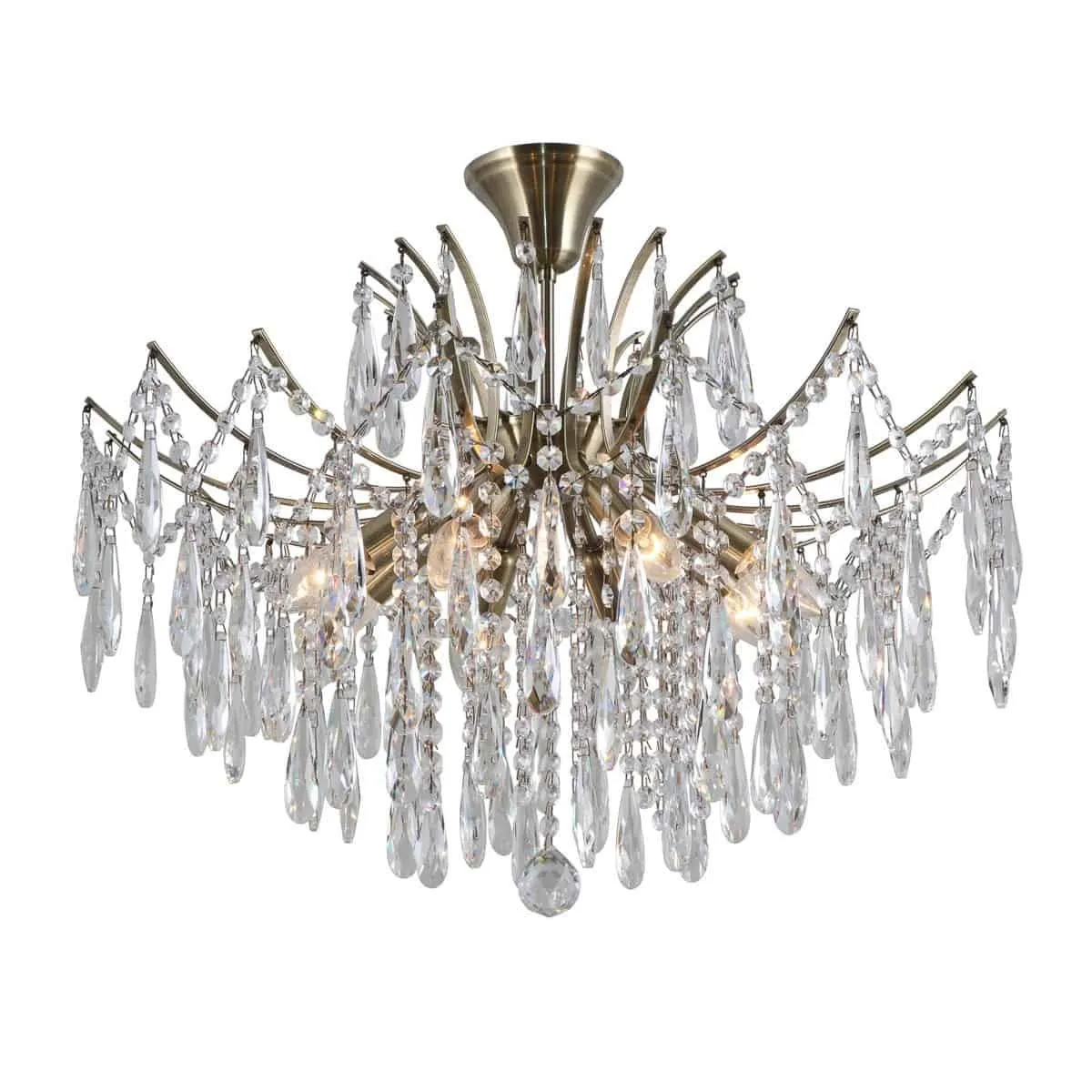 Lampa kryształowa wisząca Mallola PND-56808-8 antyczny brąz – Italux