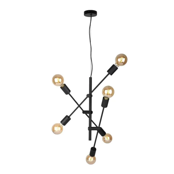 Lampa loft wisząca Ferreia PND-5986-6-BL czarna – Italux