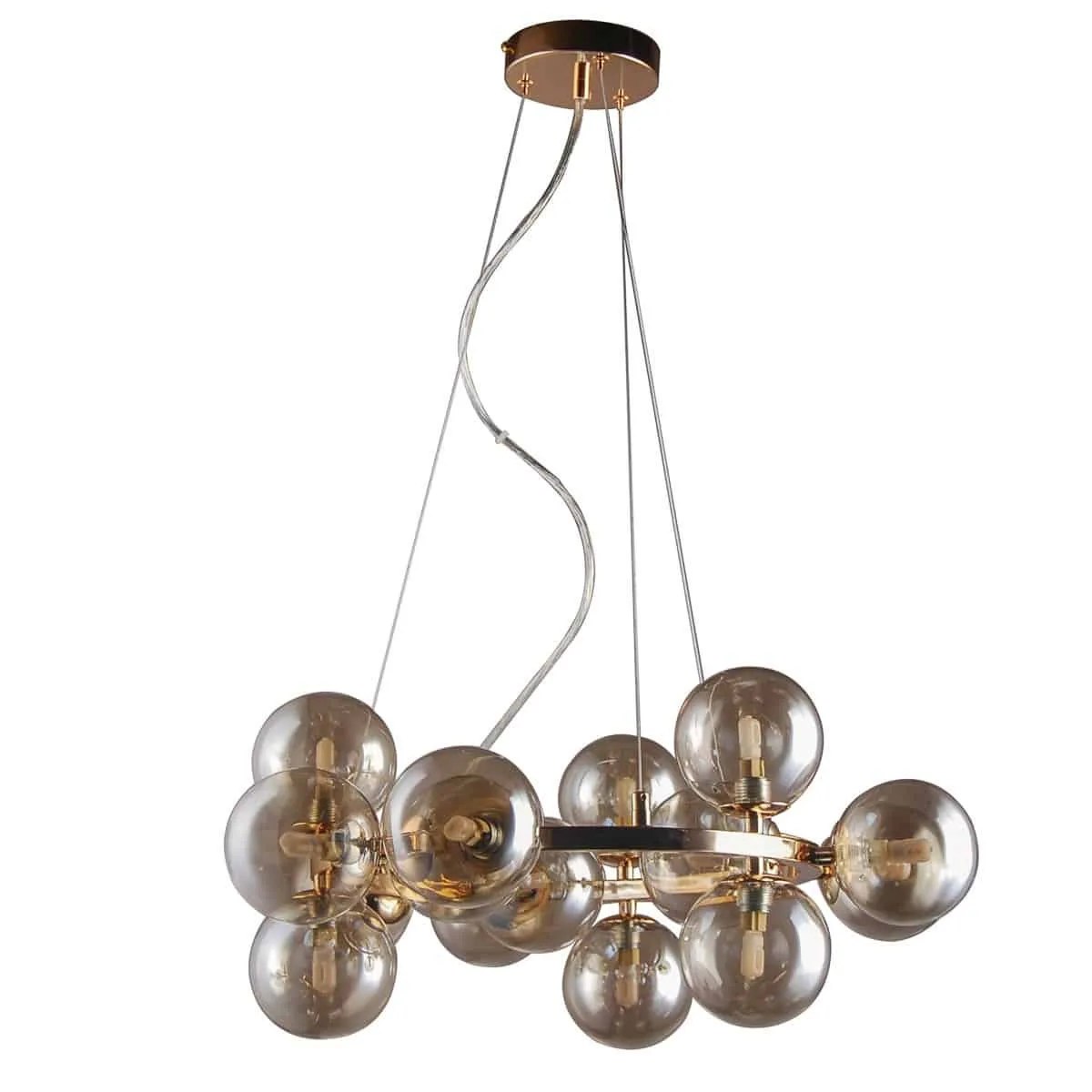 Lampa loft wisząca Marbelio PND-6161-15 GO+CO złota – Italux