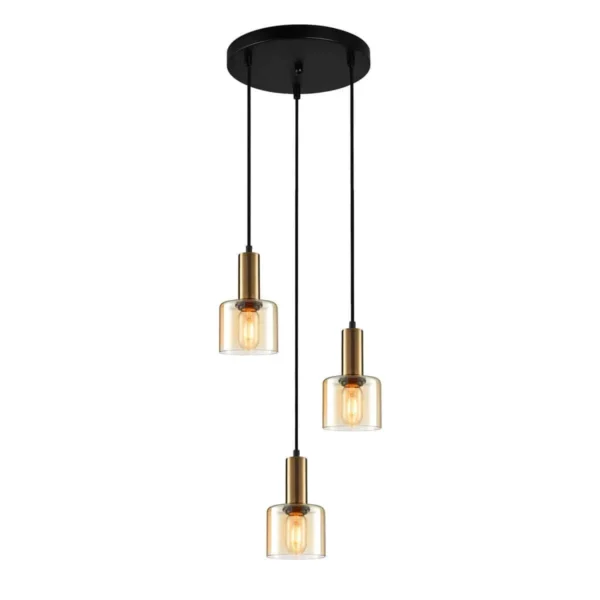 Lampa loft wisząca SANTIA PND-65342-3A-BRO+AMB - Italux