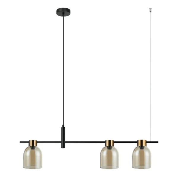 Lampa designerska wisząca Servio PND-66892-3-BK-AMB- Italux