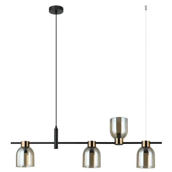 Lampa designerska wisząca Servio PND-66892-4-BK-AMB- Italux