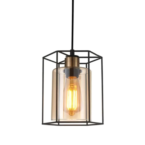 Lampa loft wisząca KALULA PND-78901-1-BK+AMB - Italux