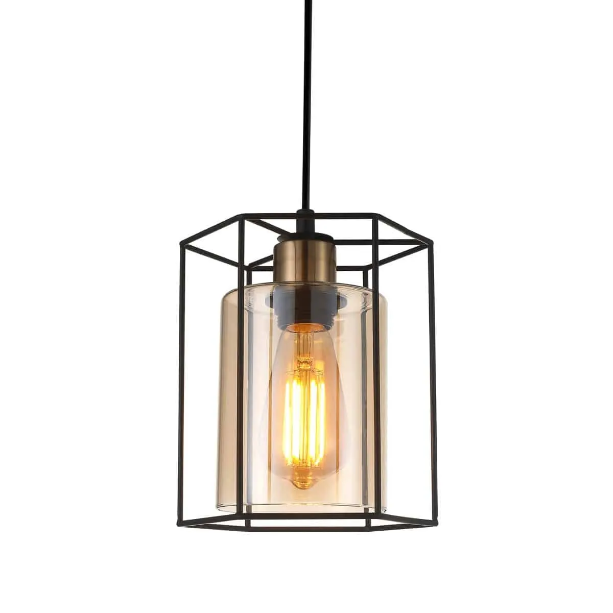 Lampa loft wisząca KALULA PND-78901-1-BK+AMB - Italux