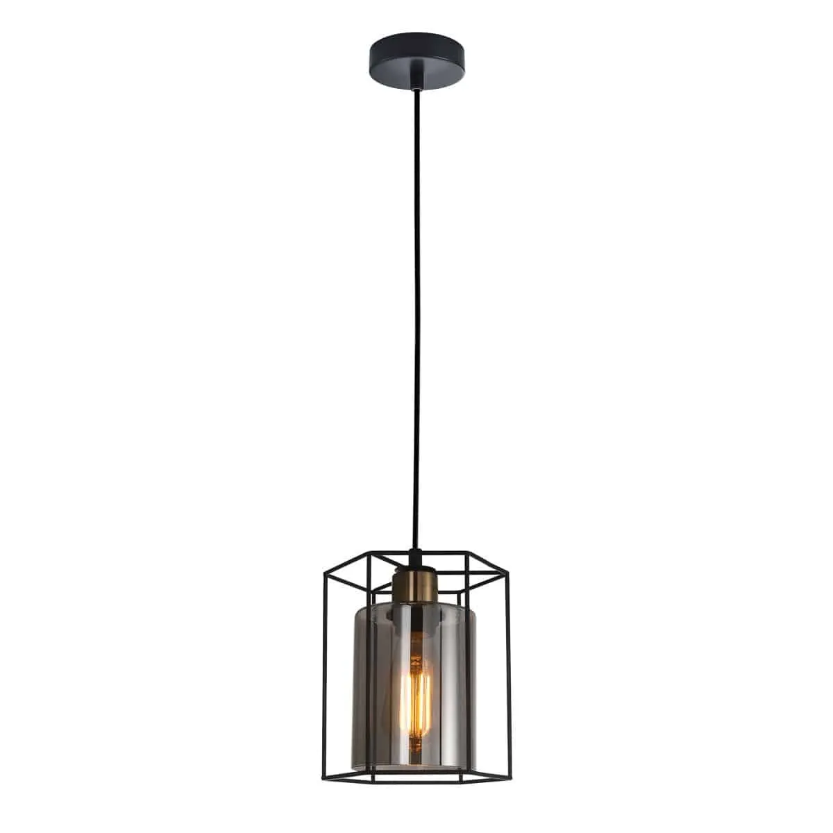 Lampa loft wisząca KALULA PND-78901-1-BK+SG - Italux - obrazek 2