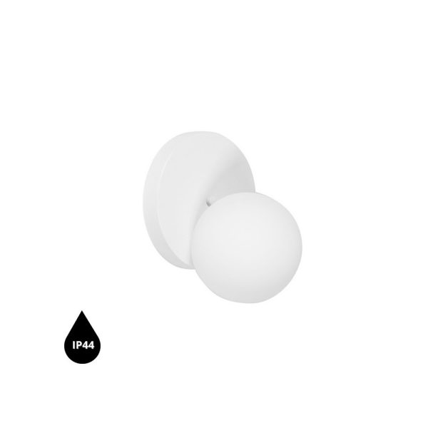 Kinkiet minimalistyczny kulka IP44 łazienkowa REFA biała RFA110S0 - Ummo Lighting