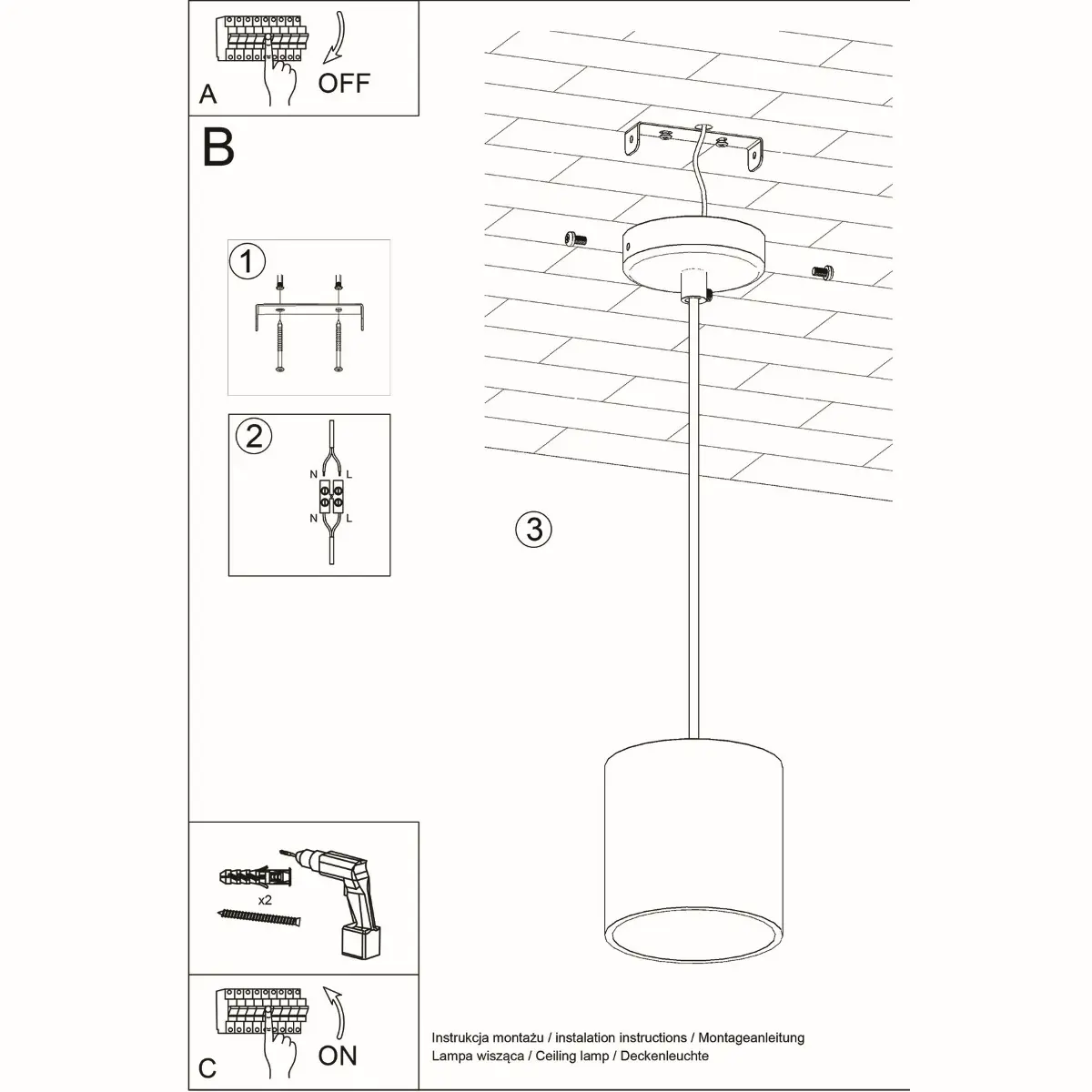 Lampa wisząca ORBIS 1 biały SL.0053 - Sollux Lighting - obrazek 7