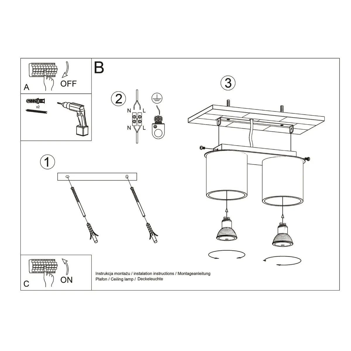 Plafon ORBIS 2 biały SL.0056 - Sollux Lighting - obrazek 7