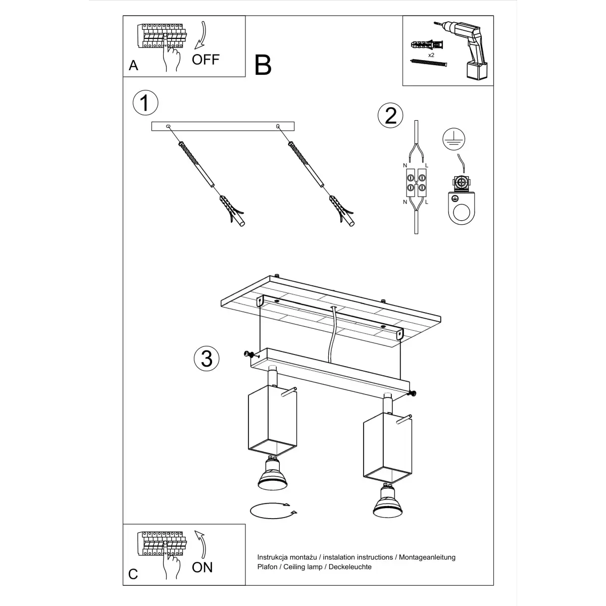 Plafon MERIDA 2 biały SL.0096 - Sollux Lighting - obrazek 6