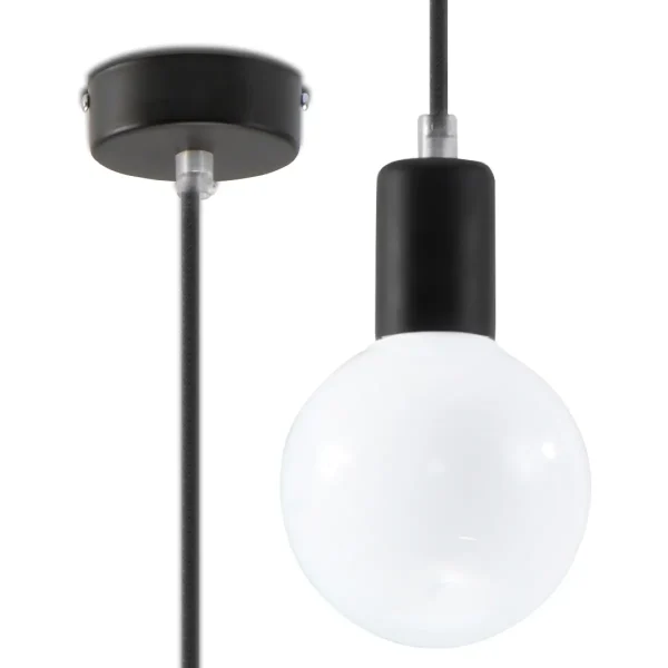 Lampa wisząca EDISON czarna SL.0152 - Sollux Lighting