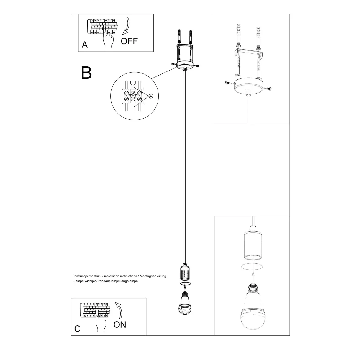 Lampa wisząca EDISON czarna SL.0152 - Sollux Lighting - obrazek 8