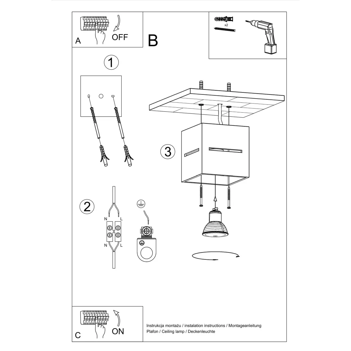 Plafon LOBO biały SL.0209 - Sollux Lighting - obrazek 7