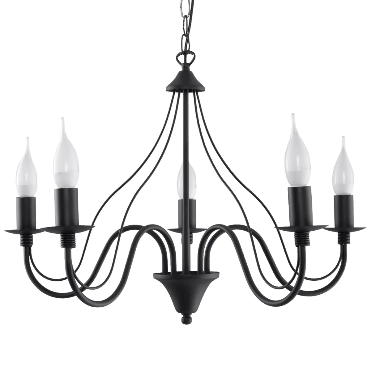 Żyrandol MINERWA 5 czarny SL.0218 - Sollux Lighting