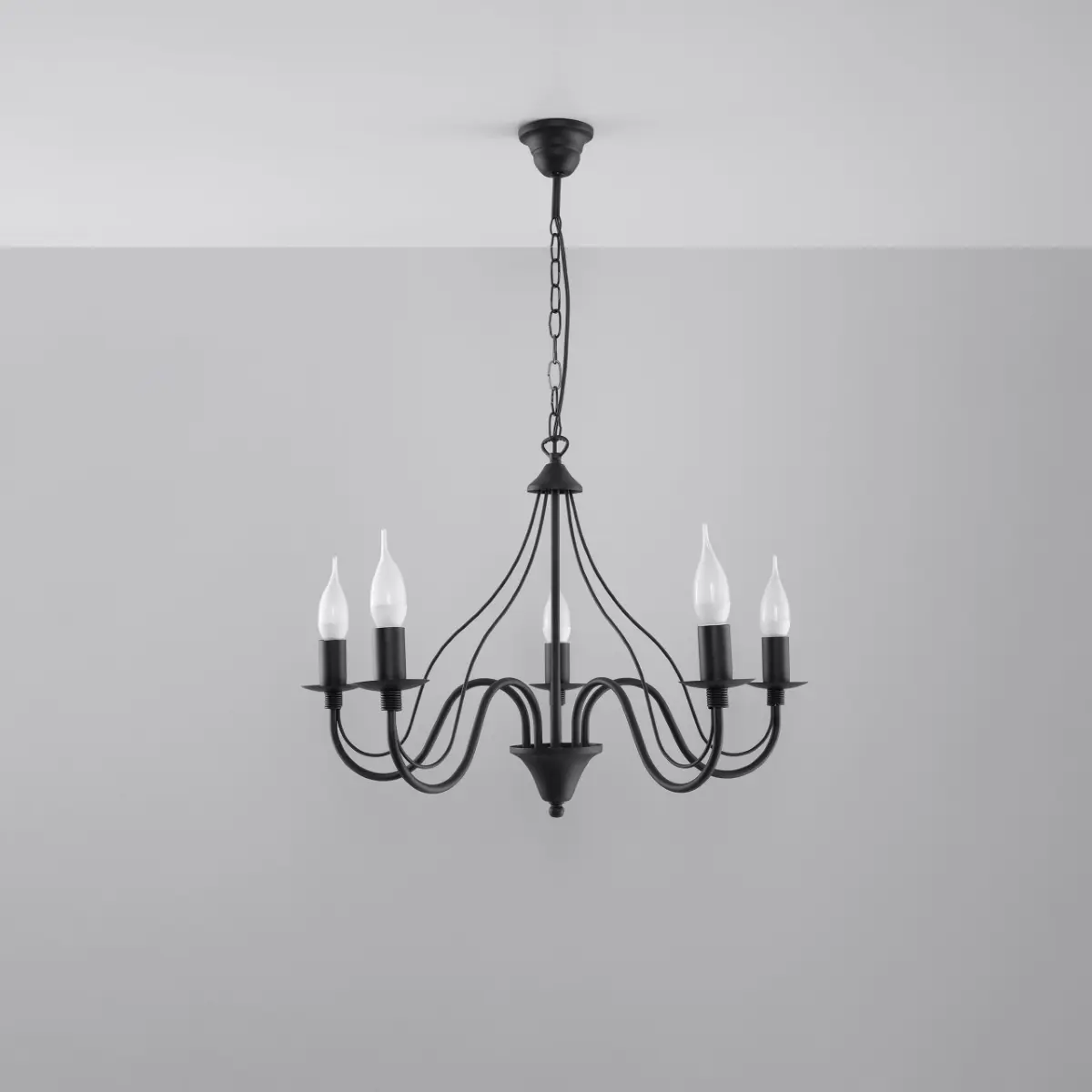 Żyrandol MINERWA 5 czarny SL.0218 - Sollux Lighting - obrazek 3