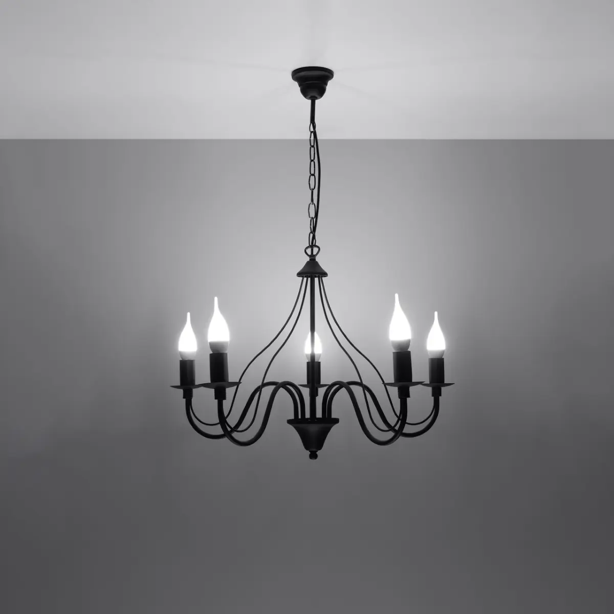 Żyrandol MINERWA 5 czarny SL.0218 - Sollux Lighting - obrazek 4