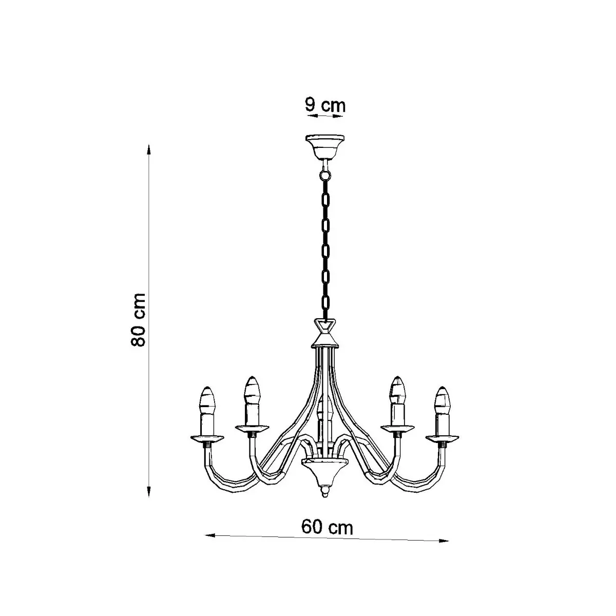 Żyrandol MINERWA 5 czarny SL.0218 - Sollux Lighting - obrazek 5
