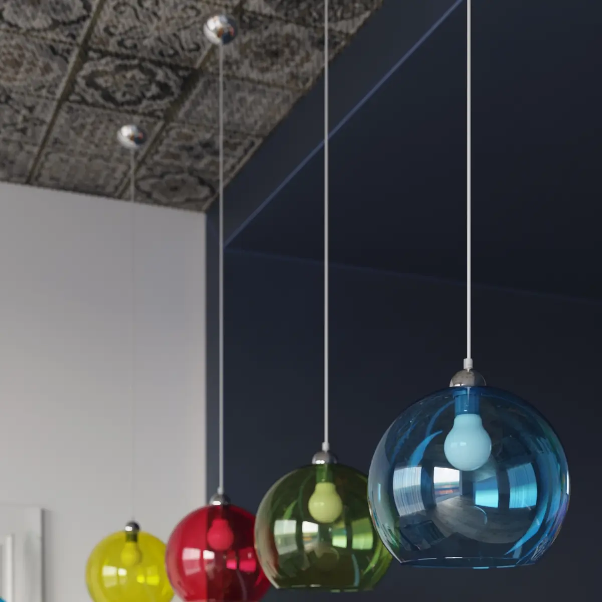 Lampa wisząca BALL biała SL.0256 - Sollux Lighting - obrazek 9