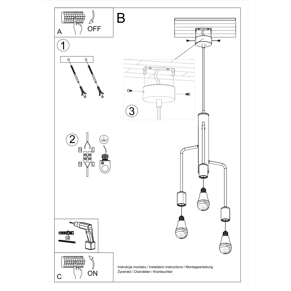 Żyrandol DUOMO 3M SL.0302 - Sollux Lighting - obrazek 6