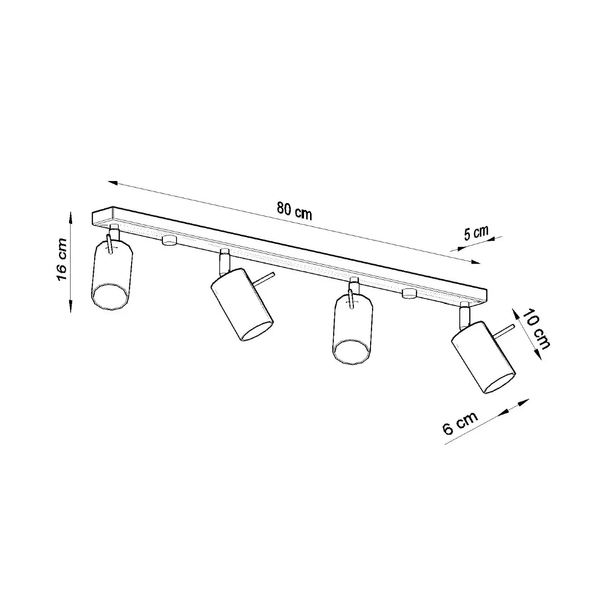 Plafon RING 4L czarny SL.0332 - Sollux Lighting - obrazek 5