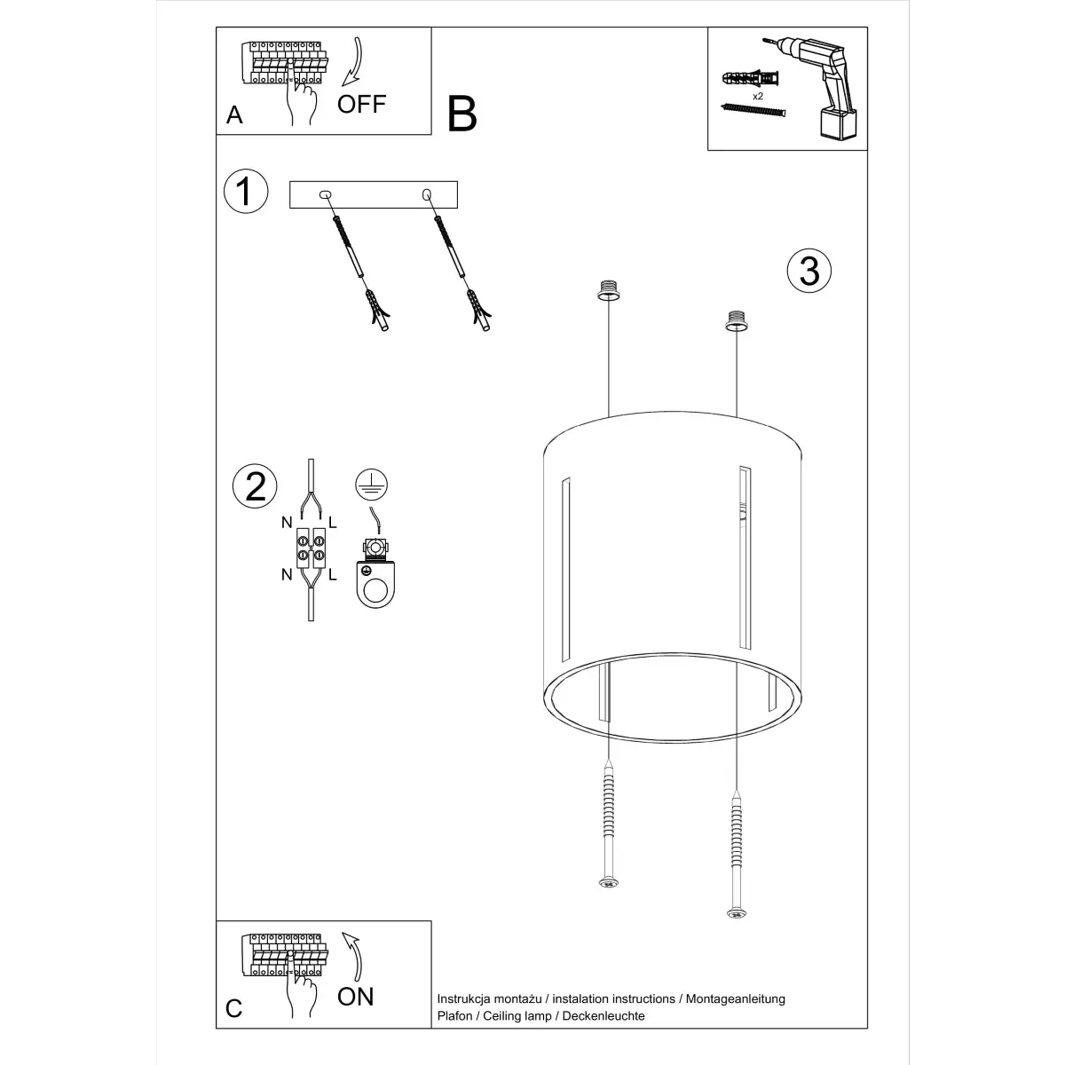 Plafon INEZ biały SL.0355 - Sollux Lighting - obrazek 7