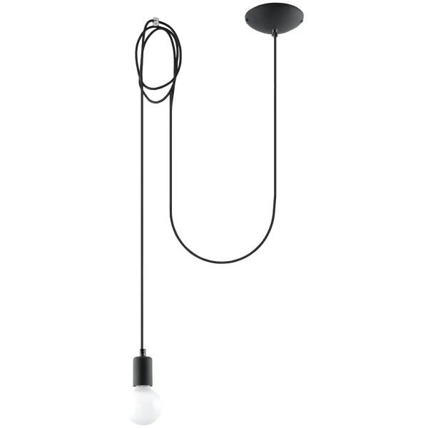 Lampa wisząca EDISON 1 LONG czarny SL.0369 - Sollux Lighting