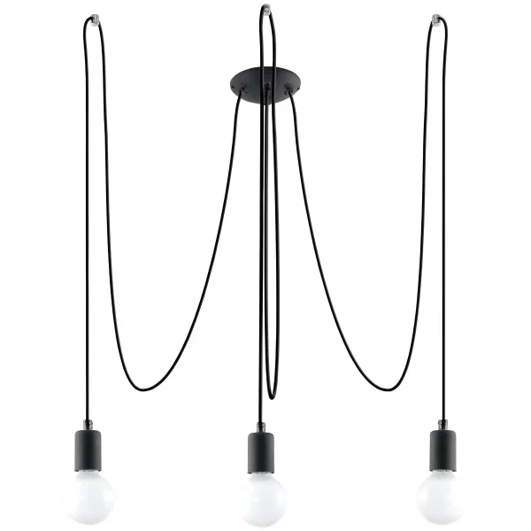 Żyrandol EDISON 3 czarny SL.0370 - Sollux Lighting