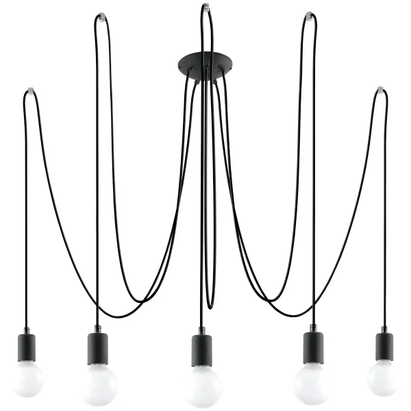 Żyrandol EDISON 5 czarny SL.0371 - Sollux Lighting