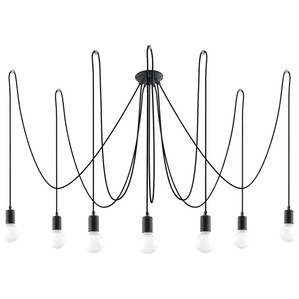 Żyrandol EDISON 7 czarny SL.0372 - Sollux Lighting