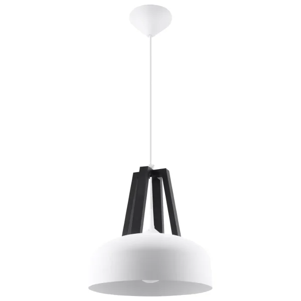 Lampa wisząca CASCO biała/czarna SL.0387 - Sollux Lighting