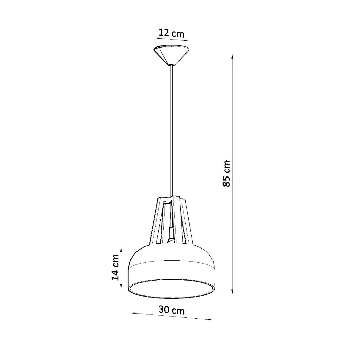 Lampa wisząca CASCO biała/naturalne drewno SL.0388 - Sollux Lighting - obrazek 5