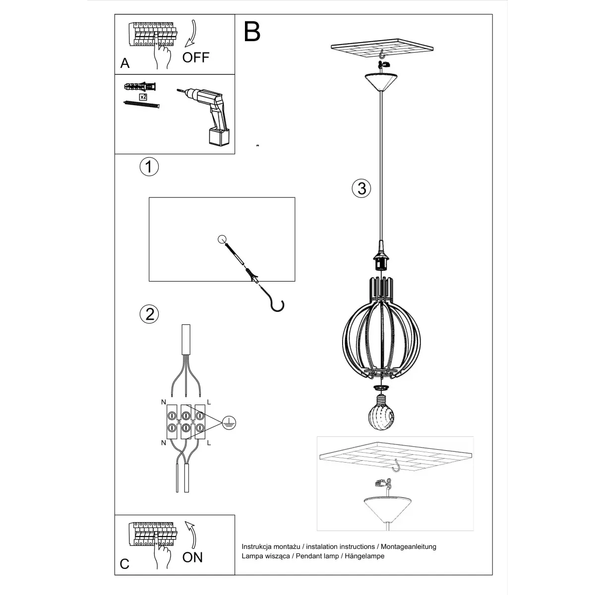 Lampa wisząca ARANCIA naturalne drewno SL.0391 - Sollux Lighting - obrazek 6