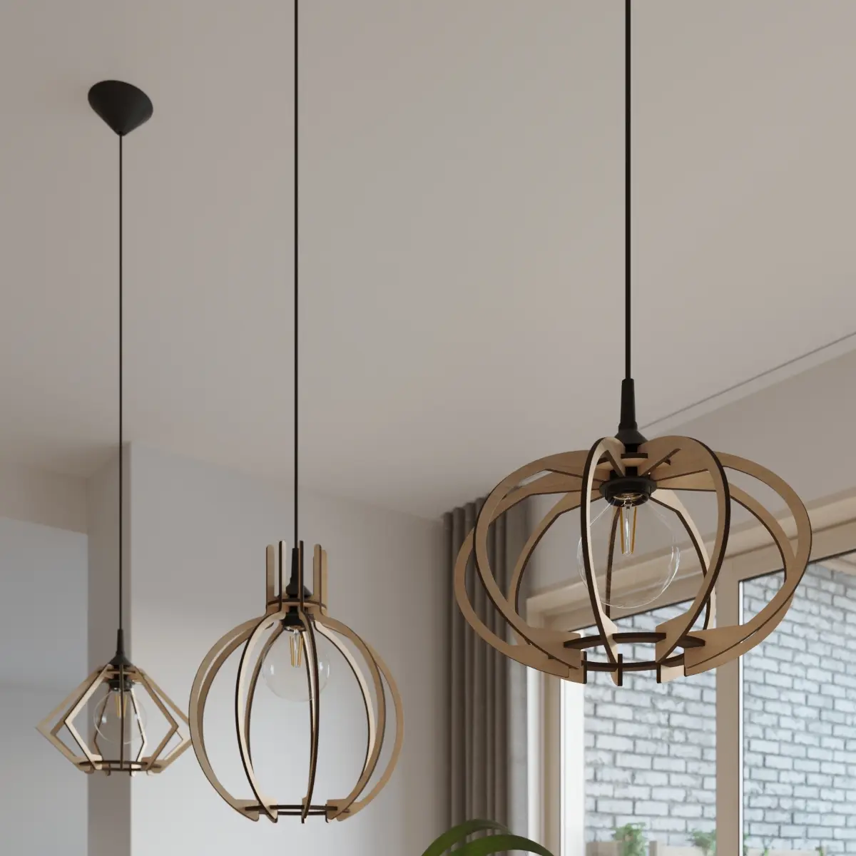 Lampa wisząca POMPELMO naturalne drewno SL.0393 - Sollux Lighting - obrazek 9
