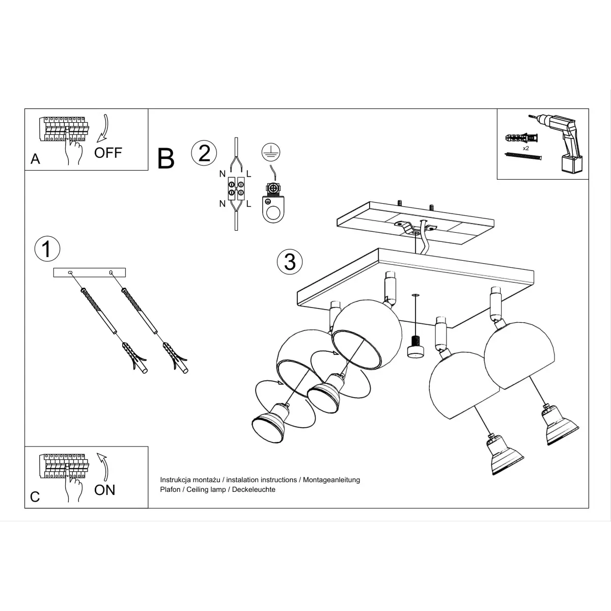 Plafon OCULARE 4 czarny SL.0446 - Sollux Lighting - obrazek 6