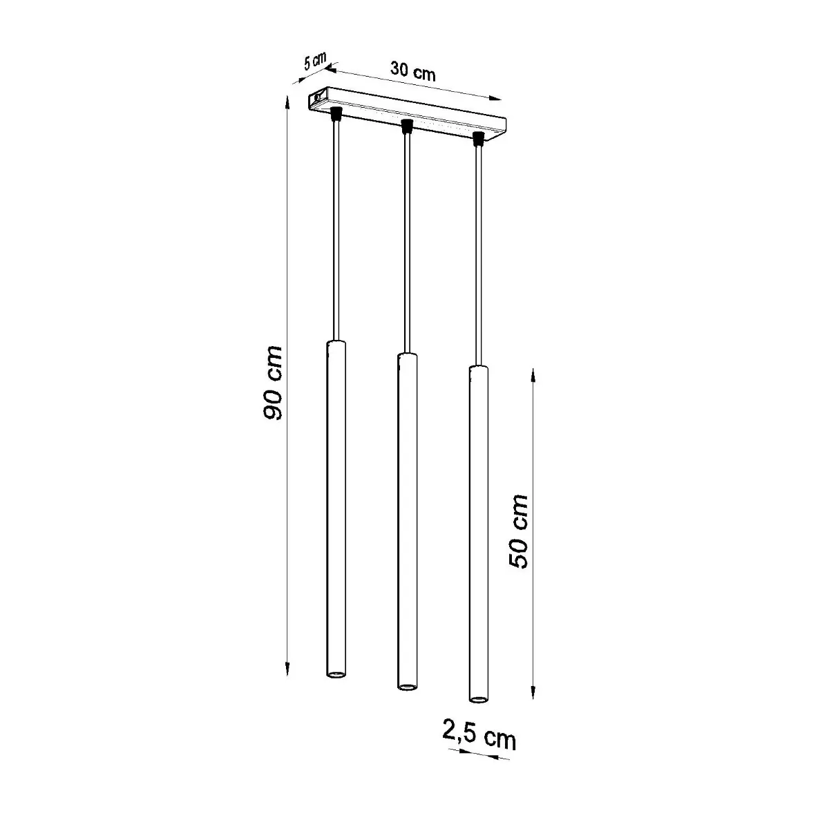 Lampa wisząca PASTELO 3 czarna SL.0470 - Sollux Lighting - obrazek 5