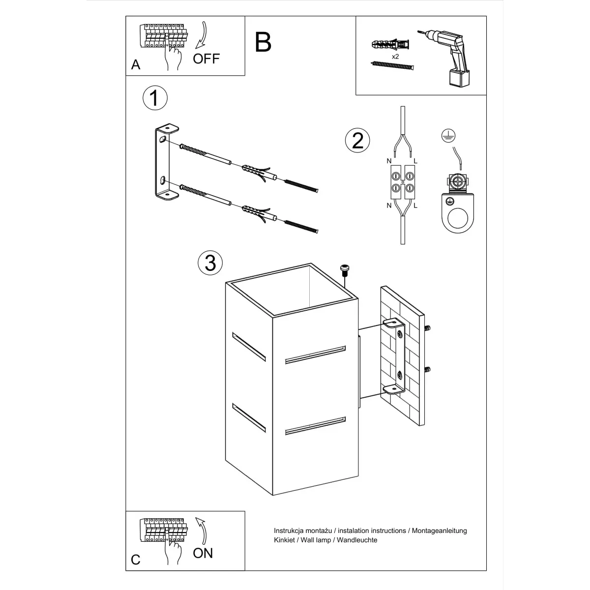 Kinkiet BLOCCO szary SL.0479 - Sollux Lighting - obrazek 7
