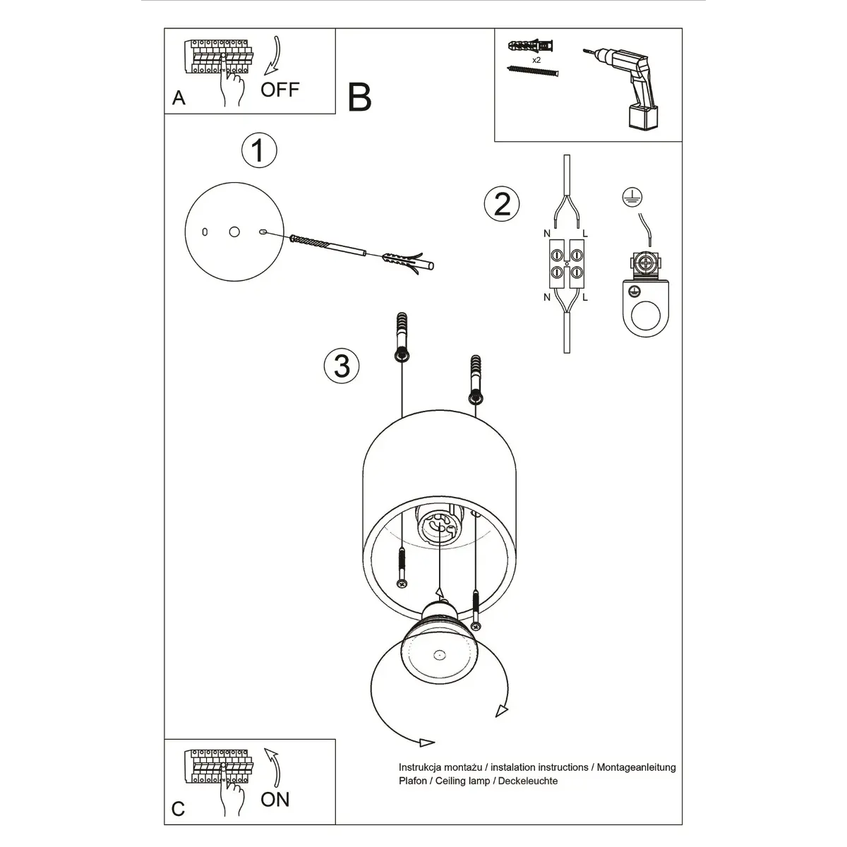 Plafon ORBIS 1 antracyt SL.0568 - Sollux Lighting - obrazek 7