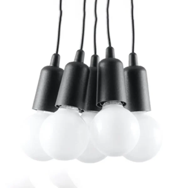 Lampa wisząca DIEGO 5 czarna SL.0574 - Sollux Lighting