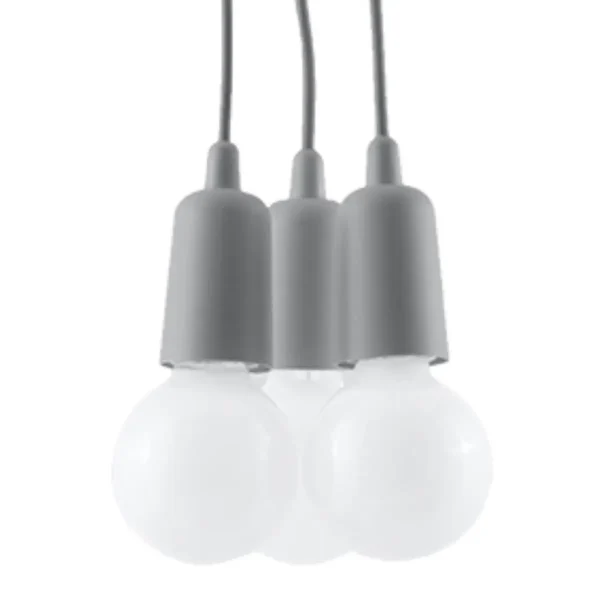 Lampa wisząca DIEGO 3 szara SL.0576 - Sollux Lighting