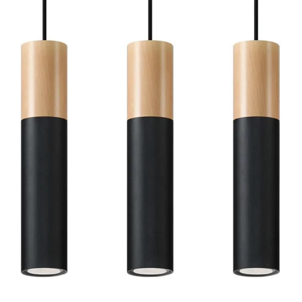 Lampa wisząca PABLO 3L czarna SL.0634 - Sollux Lighting