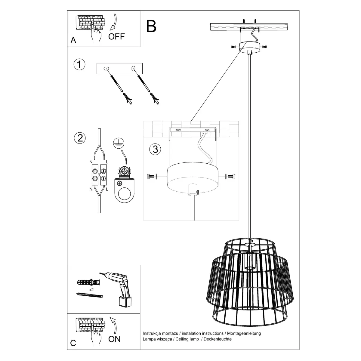 Lampa wisząca GATE czarny SL.0663 - Sollux Lighting - obrazek 6