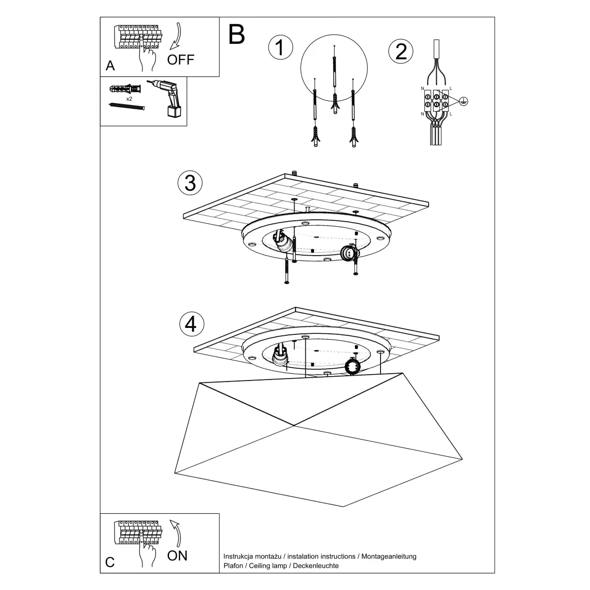 Plafon HEXA 35 cekin SL.0691 - Sollux Lighting - obrazek 6