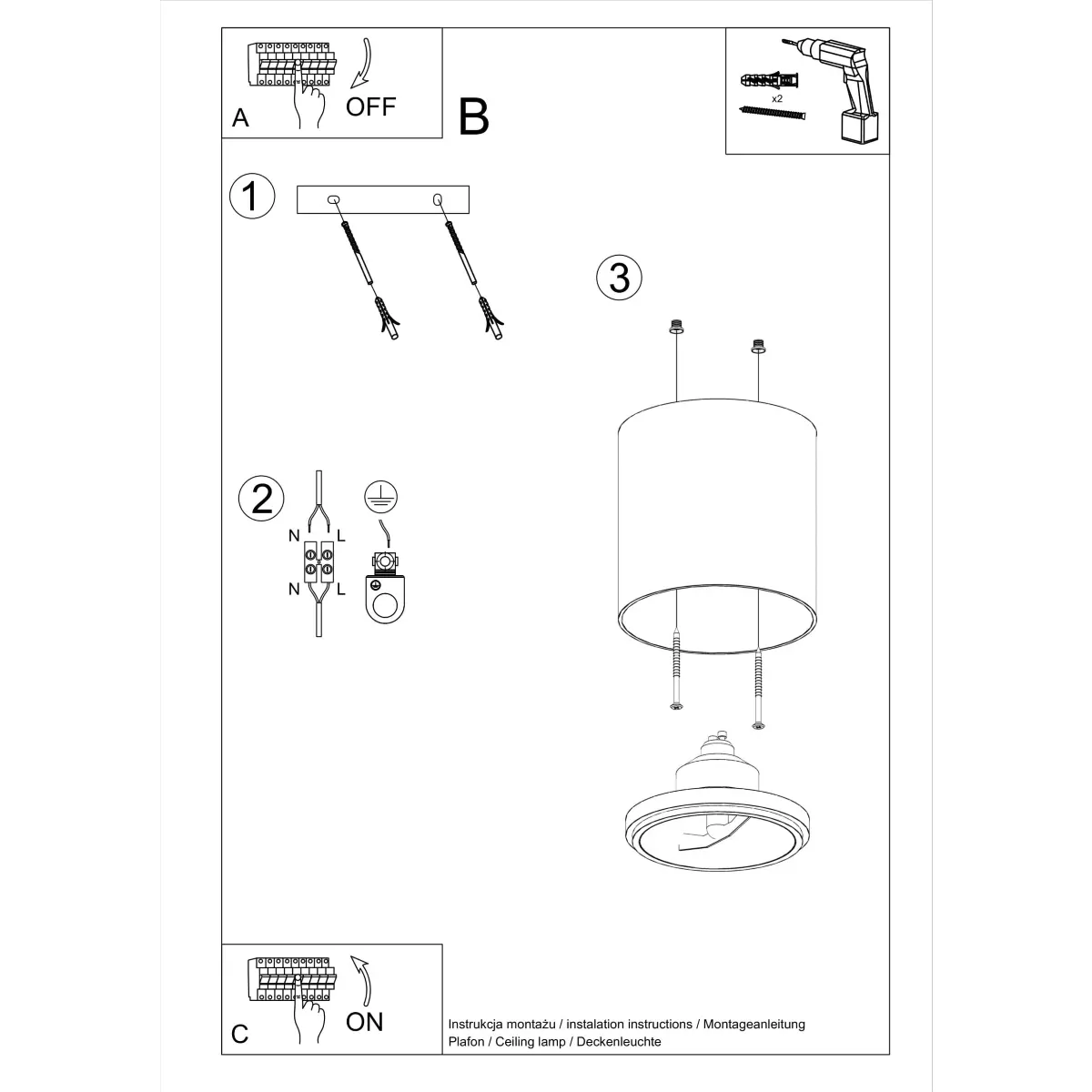 Plafon TIUBE biały SL.0695 - Sollux Lighting - obrazek 7