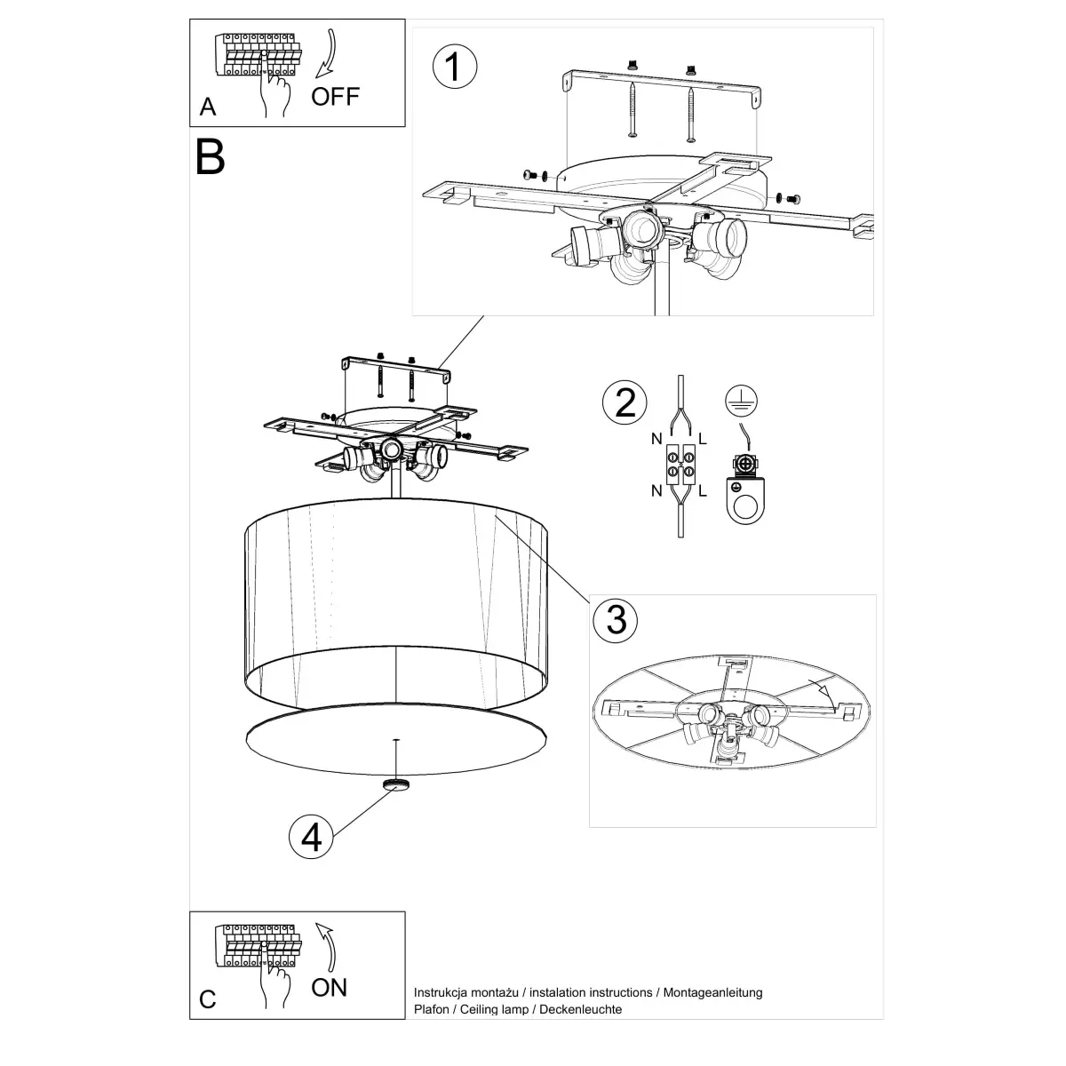 Plafon OTTO 50 biały SL.0745 - Sollux Lighting - obrazek 6